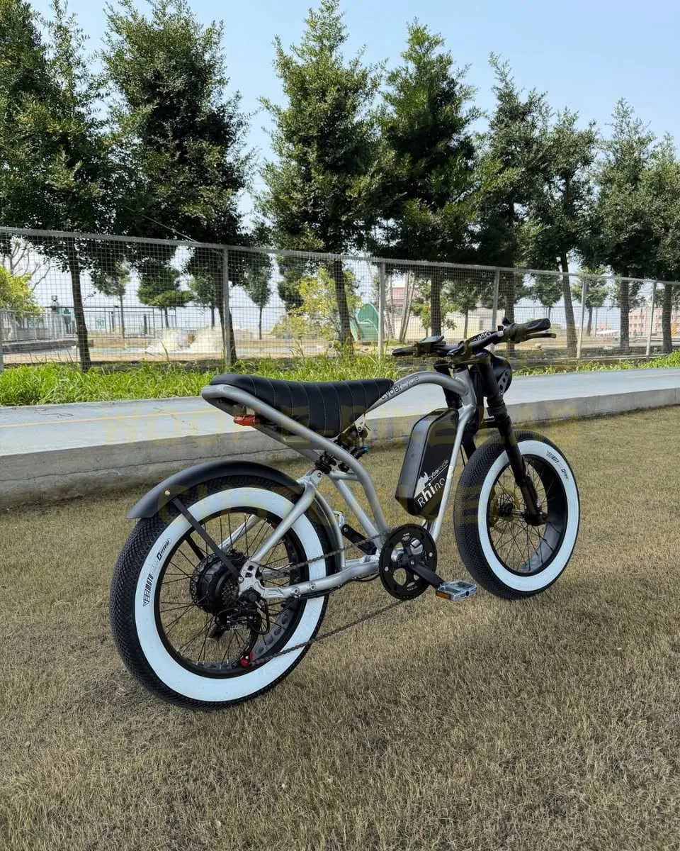旺汪自己的 CYBERCYCLE Rhino，裝 KONIG 後土除與 VEE Speedster 白邊胎