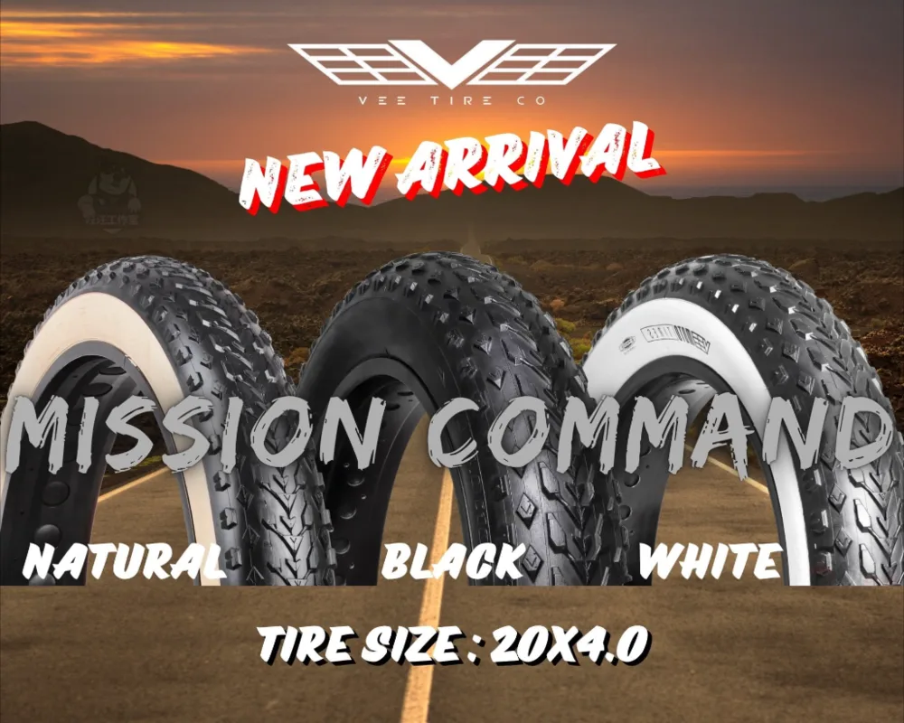 VEE Tire Mission Command 胖胎奶油邊、全黑、白邊三款，尺寸 20x4.0
