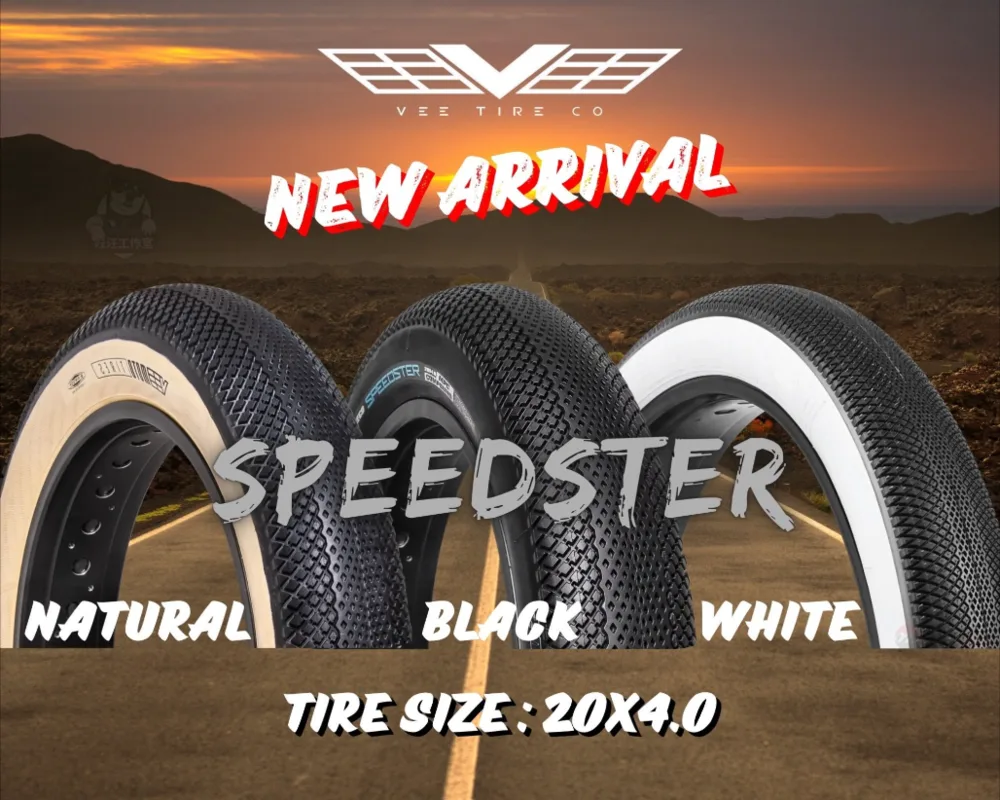 VEE Tire Speedster 胖胎奶油邊、全黑、白邊三款，尺寸 20x4.0