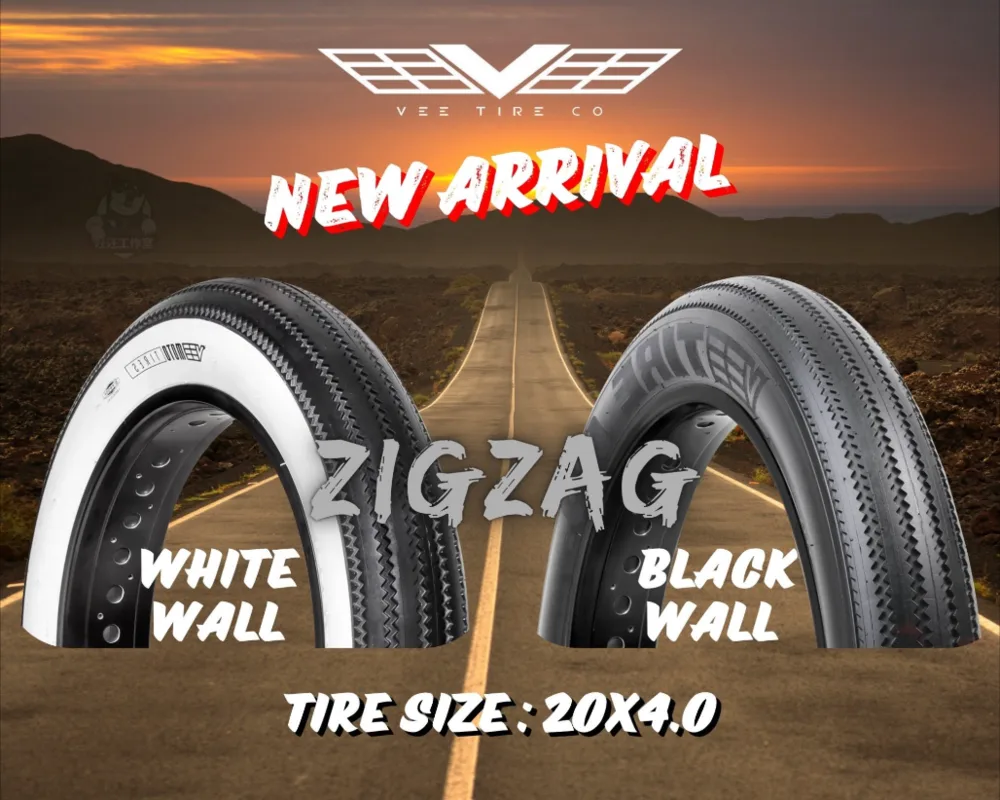 VEE Tire ZigZag 復古胖胎，白邊與黑邊兩款，尺寸 20x4.0